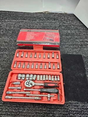 42PCS 1/4" Ratchet Wrench Combination Socket Tool Auto Car Repair Tool - Image 1 of 4