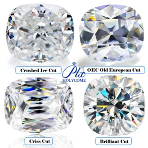 Cushion Moissanite Loose Gemstone OEC/ Criss/ Crushed Ice Cut D Color VVS Stone - Picture 1 of 16