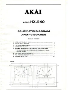 Akai Model HX-R40 Stereo Cassette Deck Schematic Diagram - Picture 1 of 2