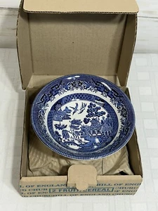Vintage Churchill England Blue Willow 6" Fruit Cereal Bowl Qty 2 Brand New NIB - Picture 1 of 8