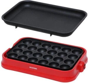 IRIS OHYAMA Takoyaki Maker Red Grill Pan Detachable Two Way Type PHP-24W-R - Picture 1 of 7