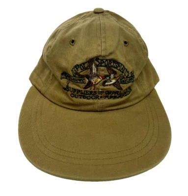Vtg 90s Polo Ralph Lauren Hat Sportsman Ducks Long Bill/Brim M Tan Fitted Cap - Image 1 of 4