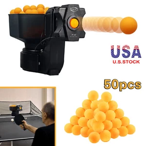 PT-07 Automatic Table Tennis Trainer Robot Ping Pong Training Machine w/50 Balls - Picture 1 of 12