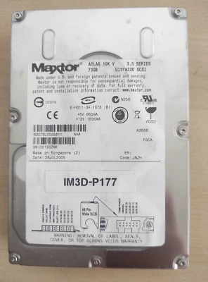 Maxtor 73GB 10k 8MB SCSI Atlas 10k V 8D073L0025811 3,5 " HDD - Immagine 1 di 2