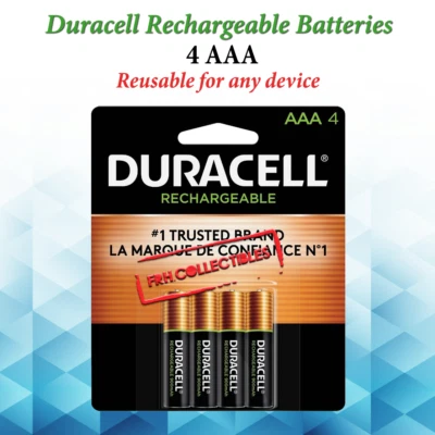 4 Pilas Recargables AAA Duracell Batería NiMH REUTILIZABLE Juegos Control Remoto FRESCO Foto 1 de 3