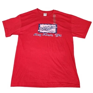 Glldan T-Shirt Unisex Large Rot Key West, FL Dry Blend Neu ohne Etikett - Bild 1 von 8