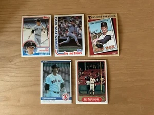 (5) Carl Yastrzemski Cards… 1983 Last Topps Card 1982, 1984, 1981. - Picture 1 of 1