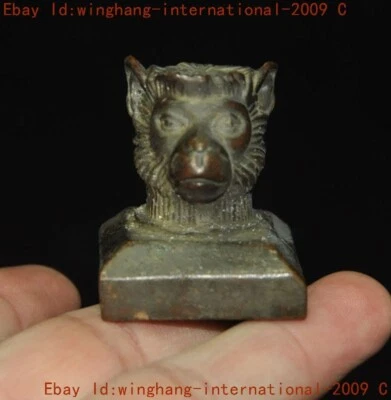 China Bronce Puro Zodiaco Animal Cabeza de Mono Estatua Estatua Sello Sello Sello Foto 1 de 4