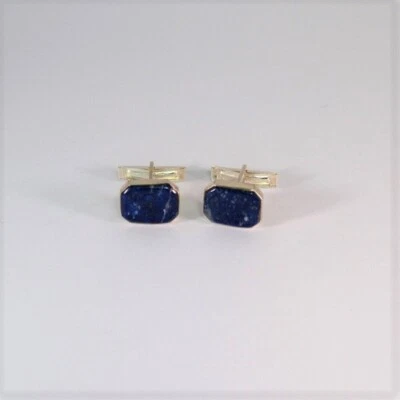 Natürlich Lapislazuli Edelstein 925 Sterling Silber Manschettenknöpfe Für Männer - Bild 1 von 4