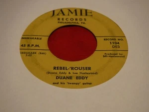 Duane Eddy Jamie 1104 7" 45 RPM 1958 Rebel Rouser Stalkin' Twangy Rock 'N Roll - Imagen 1 de 5