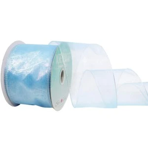 Wired 2-1/2-Inch Chiffon Ribbon with 20-Yard Spool Light Blue - Picture 1 of 3