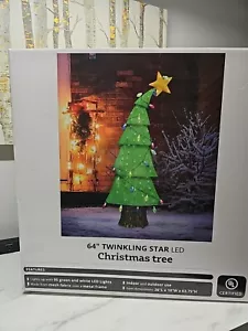 Rare 64” Twinkling Star Led Christmas Tree Tilting - Picture 1 of 3