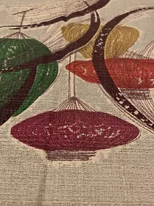 Vintage MCM Atomic Rindenstoff strukturiert handgenäht Gardine Panel grau abstrakte Farben - Bild 1 von 24