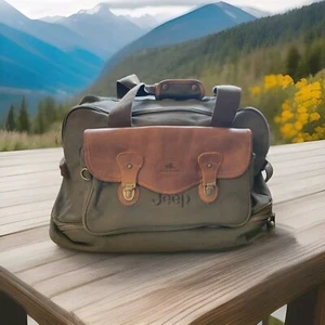 Vintage  High SIERRA Jeep Bag W/ Leather Accents - Picture 1 of 6
