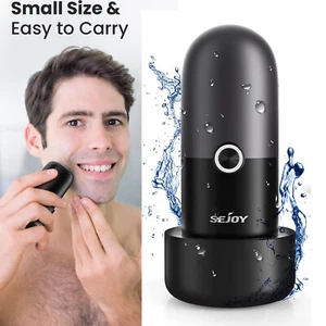 Sejoy Mini-Shave Electric Razor Portable USB Rechargeable Shaver for Men Black - Picture 1 of 10