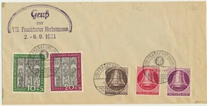 Brief zur Frankfurter Herbstmesse 1951 mit Briefmarken und Sonderstempel - Bild 1 von 2