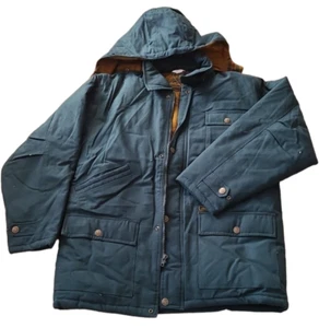 Billion Bay Canvas Field Coat Chore Coat Clip Closure Green Zipper Size L - Picture 1 of 13