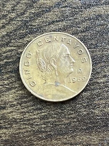 1969 Mexico Cinco Centavos Actual Coin TK6582* - Picture 1 of 3