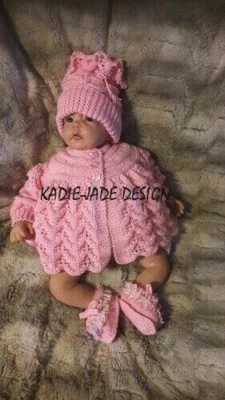 KADIE-JADE Baby Knitting Pattern #45 - To make a Unisex Matinee Set for 0-3m Baby