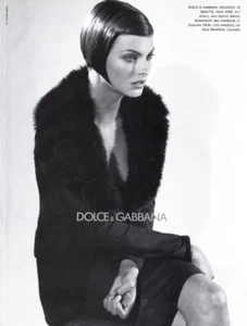 1995 DG Dolce Gabbana Meisel Linda Evangelista fashion 1-page MAGAZINE AD - Picture 1 of 1