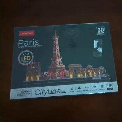 Cubic Fun - 3D Puzzle Cityscape City Line Paris France LED Lighting - Image 1 of 2