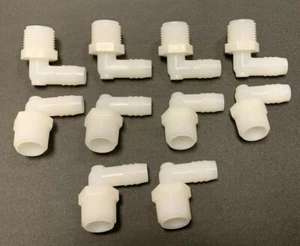10er-Pack 1/2 Zoll neuwertig Gewinde x 1/2 Zoll Stachelkunststoff 90 Grad Stecker Ellenbogen Schlauch Armaturen - Bild 1 von 6