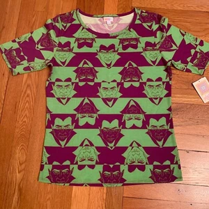 Lularoe Womens Green Printed Boat Neck Easy Care Pullover T Shirt Top Size XL  - Picture 1 of 6