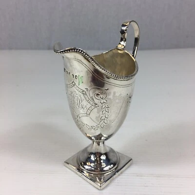 Antiguo casco georgiano de plata maciza 1793 jarra de leche crema probablemente Stephen Adam Foto 1 de 4