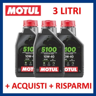 Olio motore 4 tempi Moto Scooter Quad Motul 5100 SAE 10w40 semisintetico 3 litri