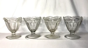 Lote de 4 helados vintage Sundae Platos Parfait Dessert Bowl Tulip Kids Party - Imagen 1 de 4