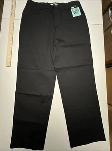 LEE PLAIN FRONT Pants WOMENS Relaxed Fit Stretch Straight Leg 10 S Black NWT NEW - Picture 1 of 16