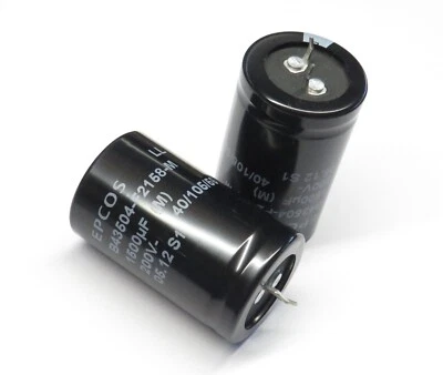 4 Stück Elektrolytkondensator 1500uF 200V 30x50mm RoHS snap-in 105°, Epcos - Bild 1 von 2