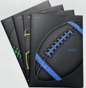 Mead Five Star 2-Pocket Premium High Quality Portfolio Paper Folder - Sports 4pk - Picture 1 of 11