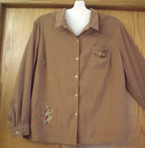 Damen Gr. 2XL - dunkelbraunes SHIRT - E.L.C.C. - leichte Moleskin JACKE - Top Zustand  - Bild 1 von 6