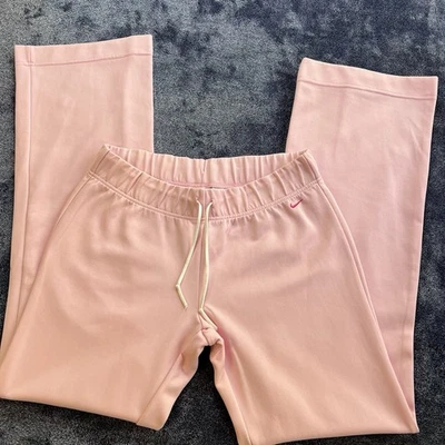 Винтажные спортивные штаны Nike розовые расклешенные маленькие Y2K для отдыха - Изображение 1 из 4