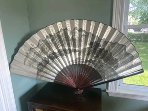 5 Fuß 56 Zoll riesiger Vintage asiatischer Wandventilator Kunstwerk Fu Jian chinesisch - Bild 1 von 14