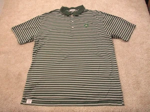 Vintage Peter Millar Oak Hill Country Club Golf Poloshirt Herren L gestreift grün - Bild 1 von 8