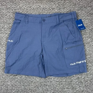 HUK Fishing Shorts Mens XL Blue Next Level 7" inseam Outdoor Fish Quick Dry NWT - Picture 1 of 12
