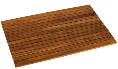 Alfombra de ducha COSI String Spa en acabado aceitado de madera maciza de teca, grande: 31,5" x 20" Foto 1 de 3