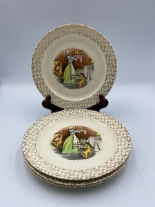 Vintage Taylor Smith Taylor "Colonial Kitchen Hearth" Plates. Set of 4. - Picture 1 of 3