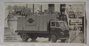 VINTAGE  ADVERTISING CARD SIGN SEA SPARKLE FROZEN FISH GOTHIC CARGO SHIP LORRY - Picture 1 of 5