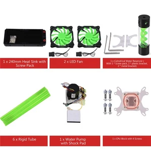 DIY 240mm Heat Sink CPU Water Block Pump Reservoir LED Fan Compputer Water C NEW - Afbeelding 1 van 8