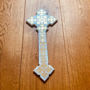 Decorated inlay resin extra large Coptic Bishop cross - Picture 1 of 3