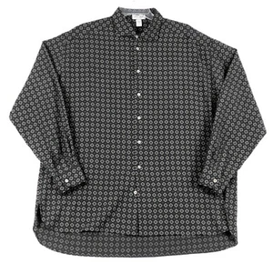 Vintage Giorgio Armani Le Collezioni Shirt Mens XL Gray Geometric Made in Italy - Picture 1 of 11