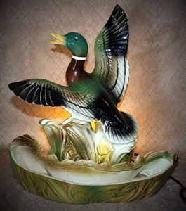 Lámpara de mesa coleccionable pato mallord estatuilla jardinera LANE & CO FURGONETA DE CERÁMICA - Imagen 1 de 9