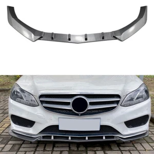 Carbon Fiber Colour Front Bumper Spoiler Lip Benz E Class W212 Sport 2013-2015 - Picture 1 of 12
