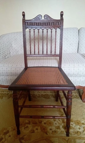 Antique Wooden Chair w/Cane Seat ▪︎ One Owner ▪︎ Nice! Cover