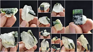 Natural Blue and Green Cap Tourmaline Crystals Specimens From Astaknala Lot 15pc - Picture 1 of 16