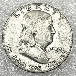 1952-S Franklin Half Dollar - Better Date - Circulated 90% Silver - Picture 1 of 2