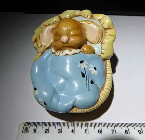 Vintage Pendelfin Stoneware rabbit 'Parsley' blue Blanket in good condition - Picture 1 of 7